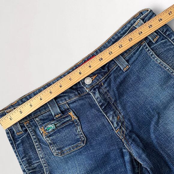 Vintage Levis Early Y2K Superlow Bootcut Denim Jeans 32x32 Low Rise Blue Grunge - Picture 9 of 12